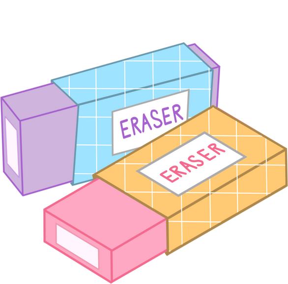 Pink and purple eraser